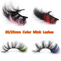 highlight color mink lashes fluffy 25mm dramatic cruelty free 3d 5d rainbow eyelash makeup beauty long siberian strip lash