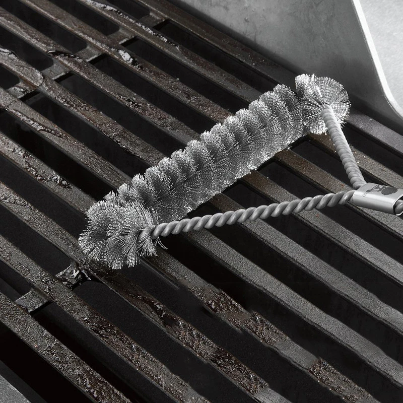 

Wire Bristles Cleaning Grill Brush Kitchen Accessories Barbecue Kit Triangle Cleaning Brush Convenient Wire Brush Stainless Stee
