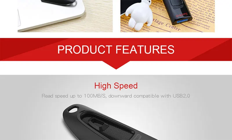 SanDisk CZ48 USB флеш-накопитель 16 ГБ 32 ГБ Флешка 64 Гб флэш-диск 128 ГБ U диск 256 ГБ USB3.0 карта памяти Чтение 100 МБ/с./с мини-флешка