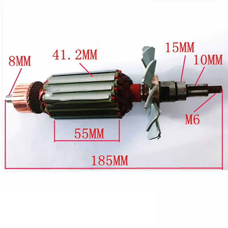 

AC220-240V Rotor Armature Replace for Hitachi G15SA Angle Grinder Cutting Machine Rotor Total Length 185MM