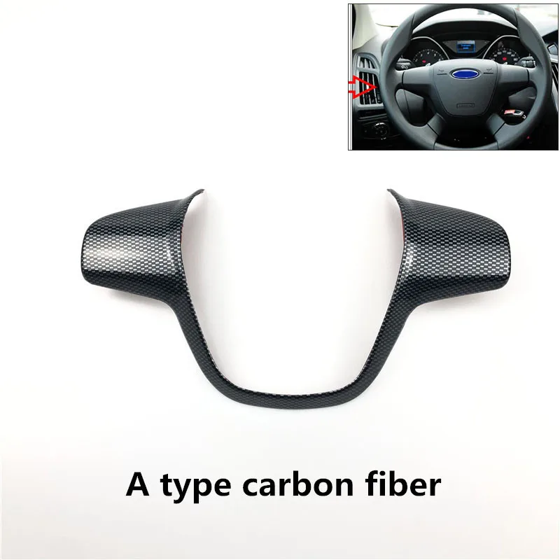 steering wheel Atype Для Ford Focus 3 2012- полностью внутренняя наклейка из углеродного волокна наклейка крышка ручка вентиляционная консоль панель Корпус чехол Аксессуары - Название цвета: steering wheel Atype