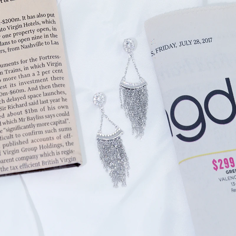 Женские модные серьги из стерлингового серебра 925 пробы с кисточками |