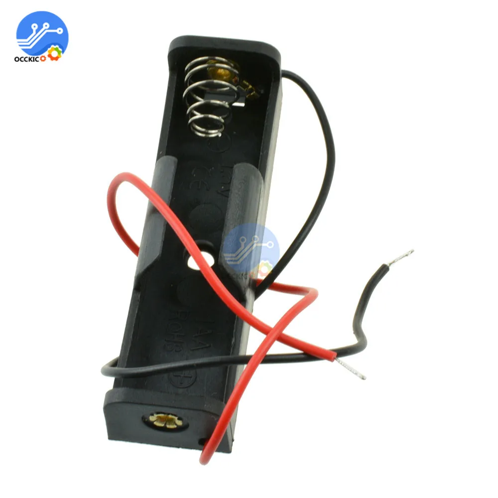 10 шт. пластиковый футляр для аккумулятора держатель с проводами AA 1 5 V 1XAA батареи| |
