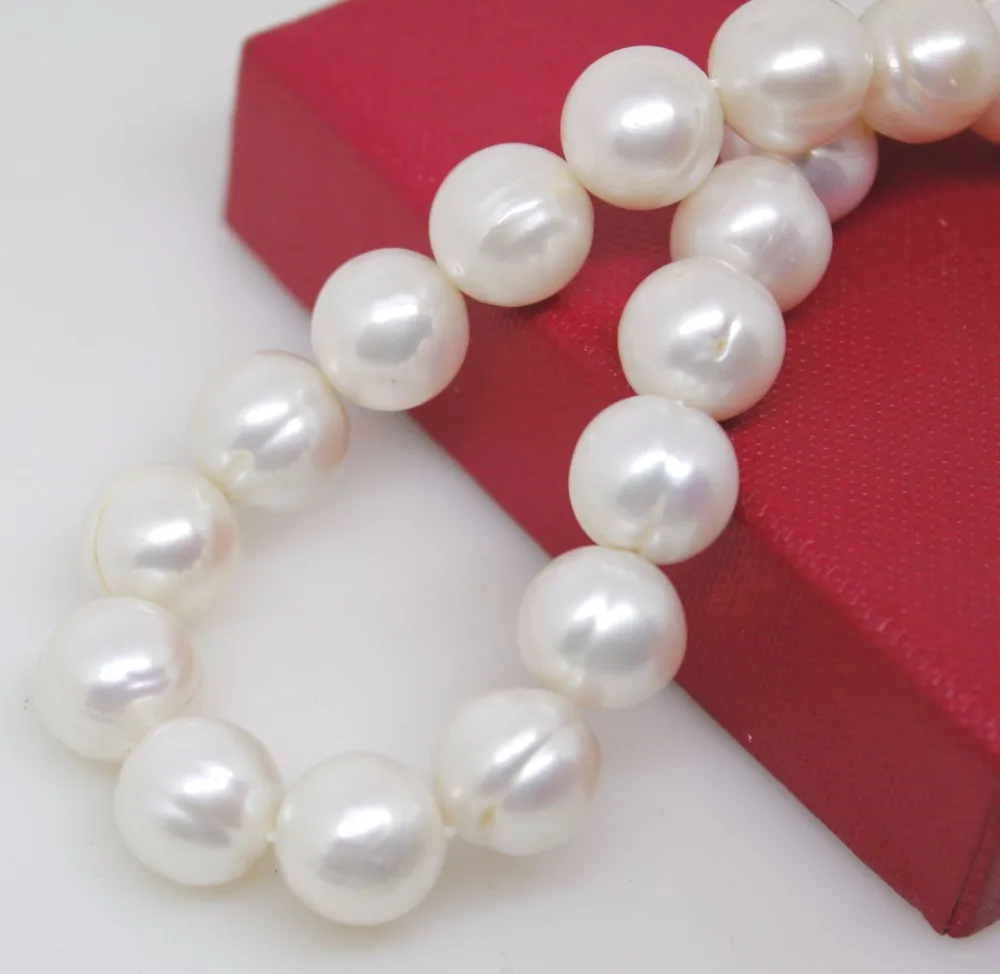 

10mm-11mm Natural White Growth Pearl Loose Beads 15" Jewelry Making DIY