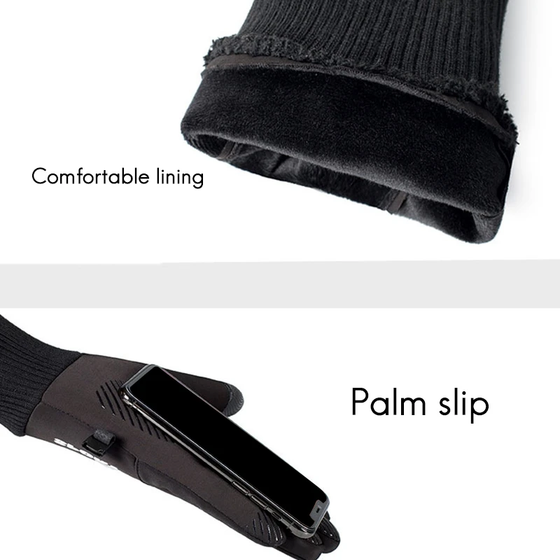 Winter Warm Sports Gloves Men's Contact Screen Driving Ski Windproof Waterproof For Cycling Skatting Fishing | Спорт и