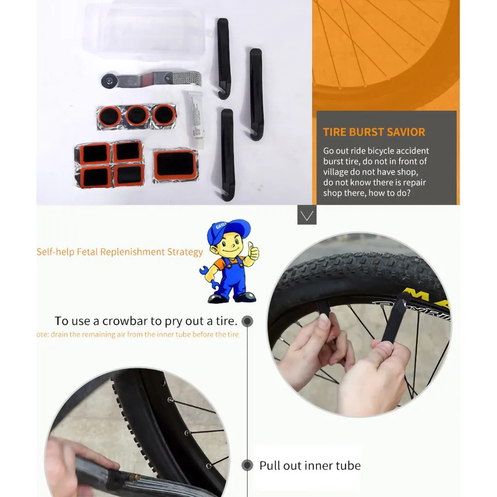 

1 Set 8ml Glue Puncture Repair Kit- Suitable For Road Mountain Or Commuters Bikes Bicycle Tire Repair Tools Waterproof Glue