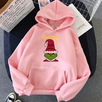 kawaii women pink hoodies funny print femme korean style spring autumn winter hoodie camiseta mujer christmas hoodie tops