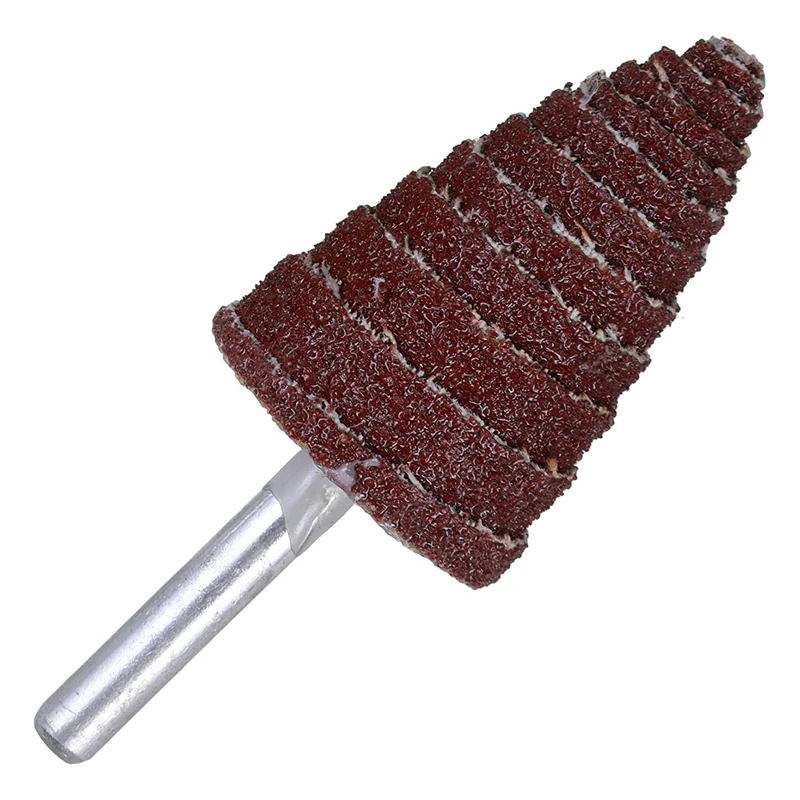 

40 Pcs 1/4Inch Abrasive Flap Wheel Sander Set 80 Grit Aluminum Oxide Flap Wheels Cone Shape Sanding Wheel