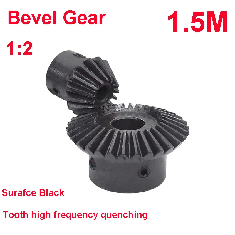 

1PCS 1.5M Bevel Gear 15T/30T Black Tapered MoT-Kor Bevel Gear Bore 5-15mm