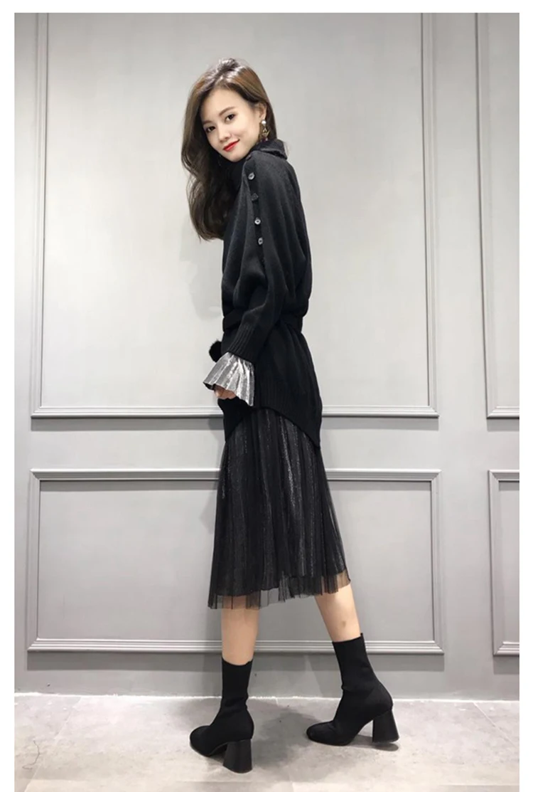 Женское платье свитер с длинным рукавом Осень зима|Женские платья| |