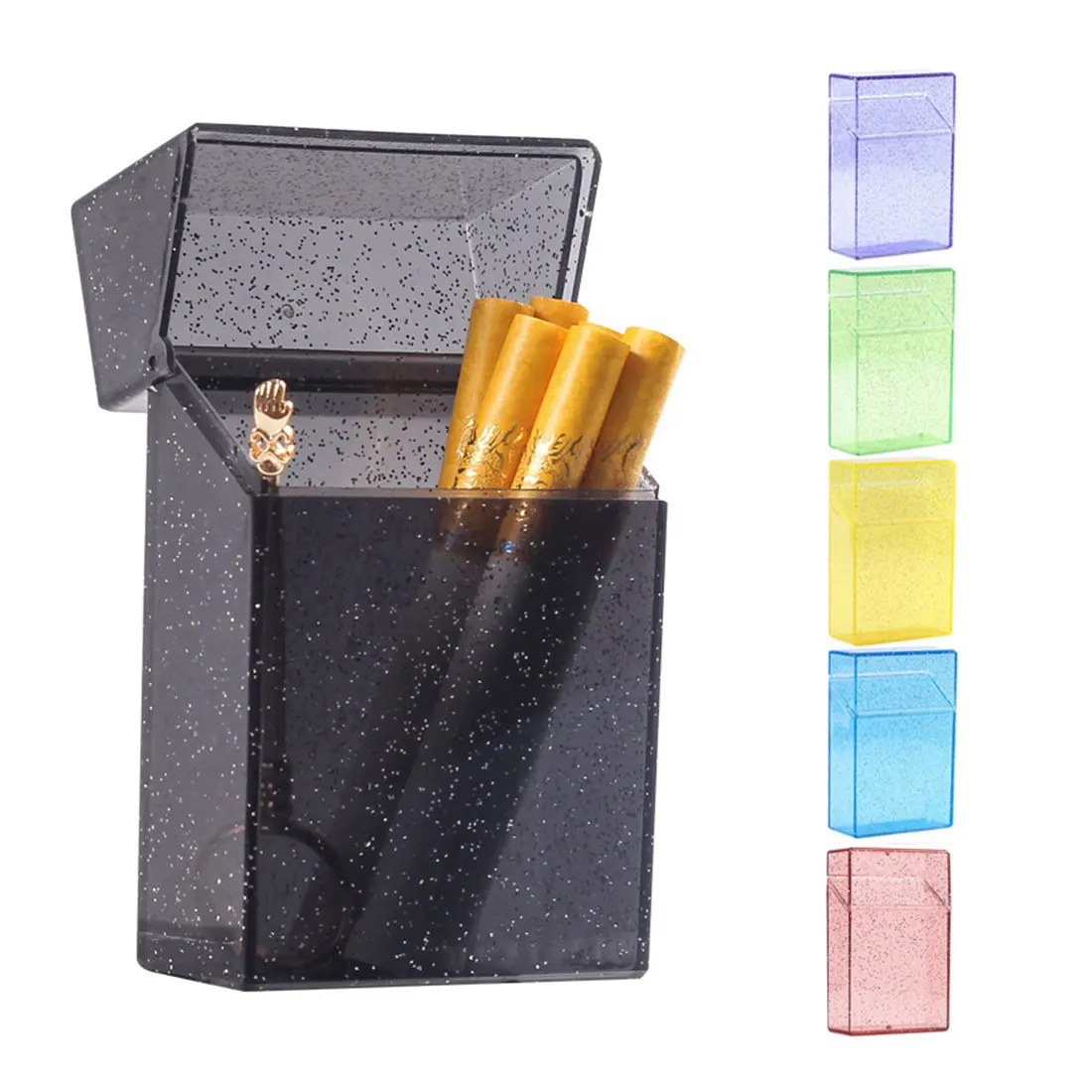 

Women Portable Cigarette Case Holder Glossy Engineering Plastic Cigarette Case