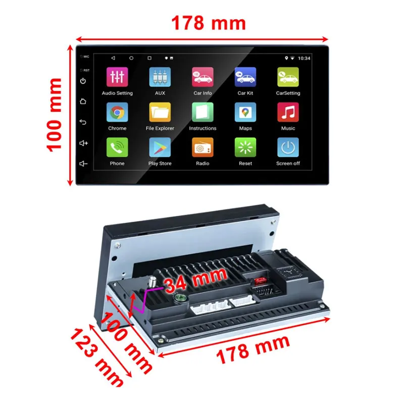 Автомобильный радиоприемник 1 Din 7 дюймов Android 9 FM регулируемый автомобильный с