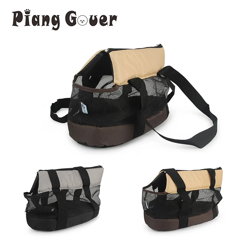 Воздухопроницаемая Сумка переноска для домашних животных сетчатая пряжа сумка