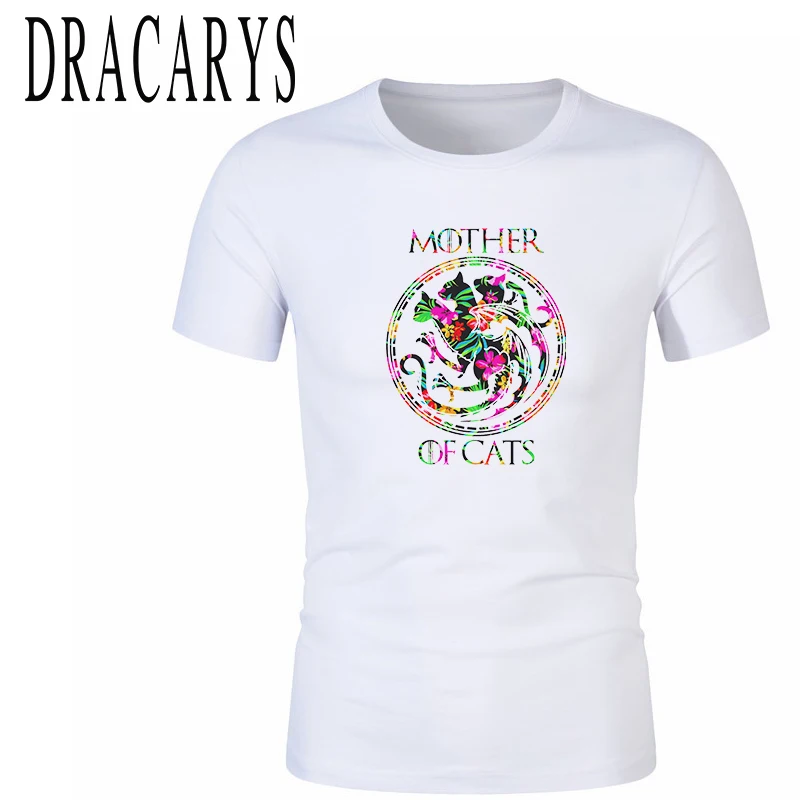 Фото DRACARYS/брендовая футболка для мамы кошки Игры престолов новинка 2019 Мужская женские