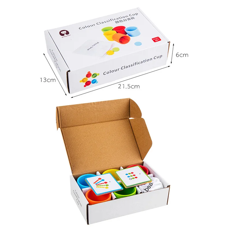 

Montessori Baby Wooden Cognition Color Classification Cup Kindergarten Board Game Early Learning Puzzle Toy for Children Gifts