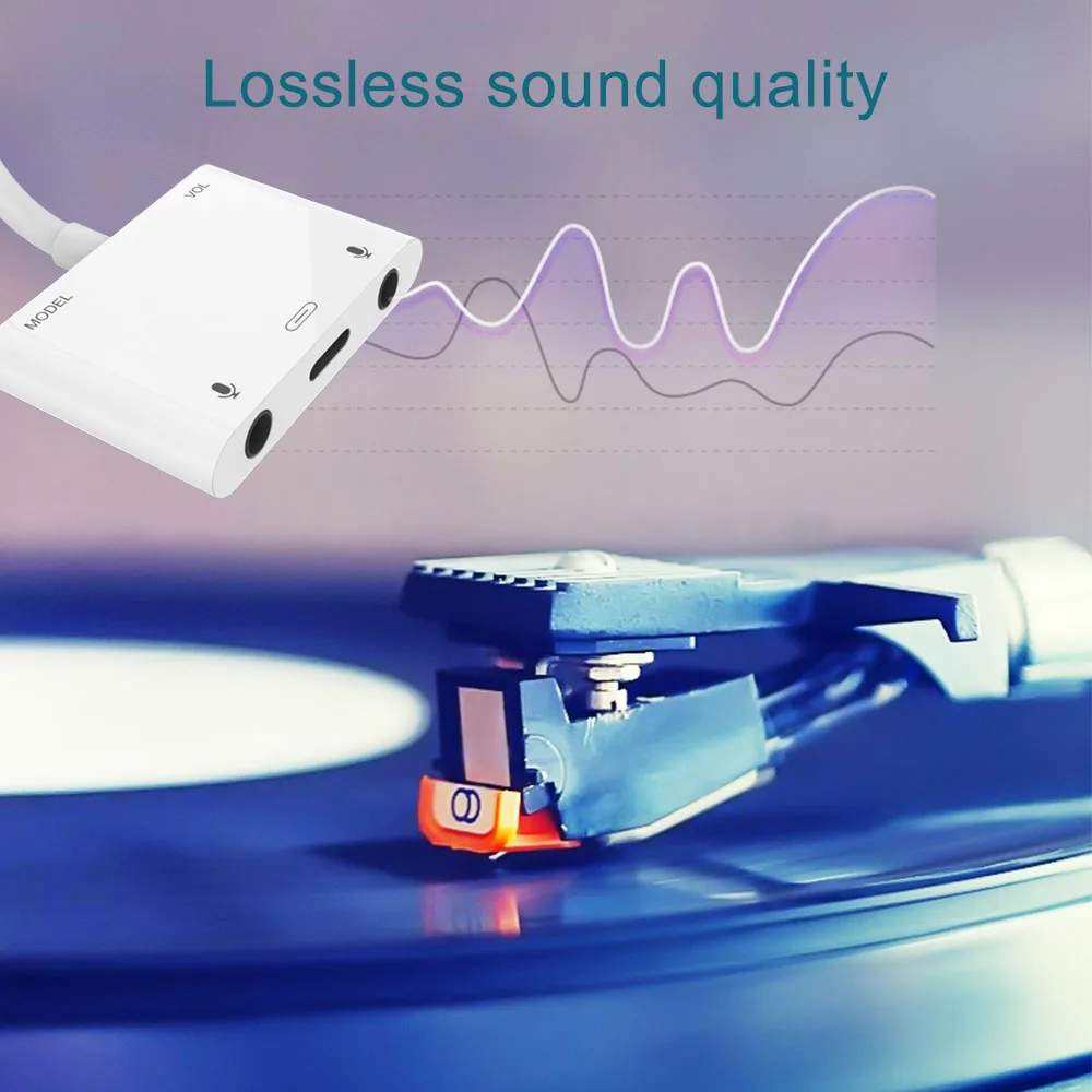 Karaoke Microphone Voice Adapter for Type C to 3.5mm Beauty Digital USB Audio With Charge Port For Huawei P20 |