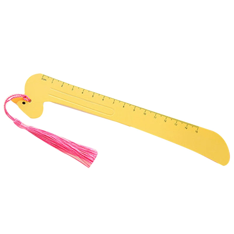 

Cute Cat Duck Bear Paper Ruler With Tassel Straight Ruler Bookmark Animal Shape Measuring Tool for Student School Metric