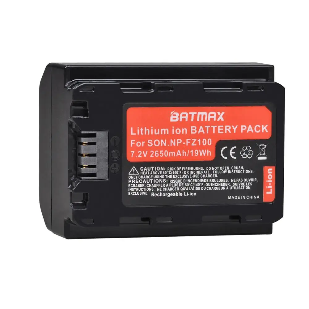 

1Pc 2650mAh NP-FZ100 NP FZ100 Camera Battery Akkus for Sony NPFZ100 Z-Series, Alpha A7 III, A7R III, A9, A9R, A9S, A6600