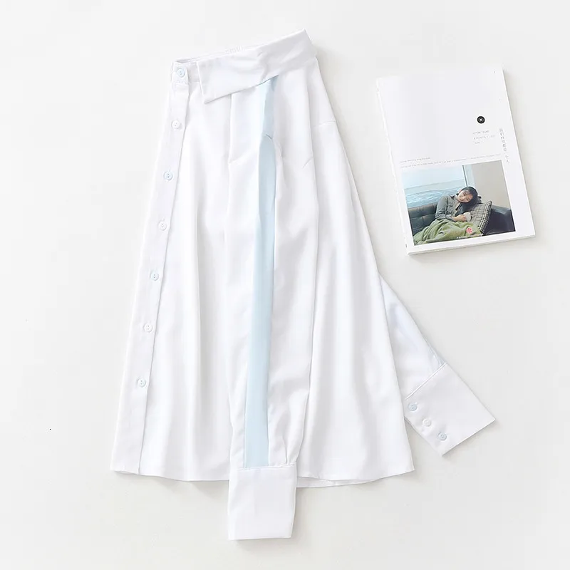 

Женская белая рубашка с длинным рукавом в стиле ретро, Повседневная элегантная офисная блузка в Корейском стиле на пуговицах, осень 2019