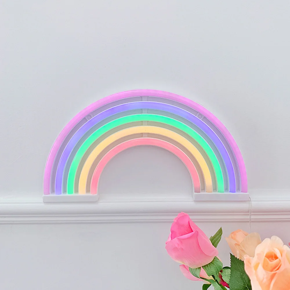 

Cute Rainbow Neon Sign LED Rainbow Light Lamp LED Neon Light Warm White Wall Art Sign Lights Bedroom Decoration Party Decor