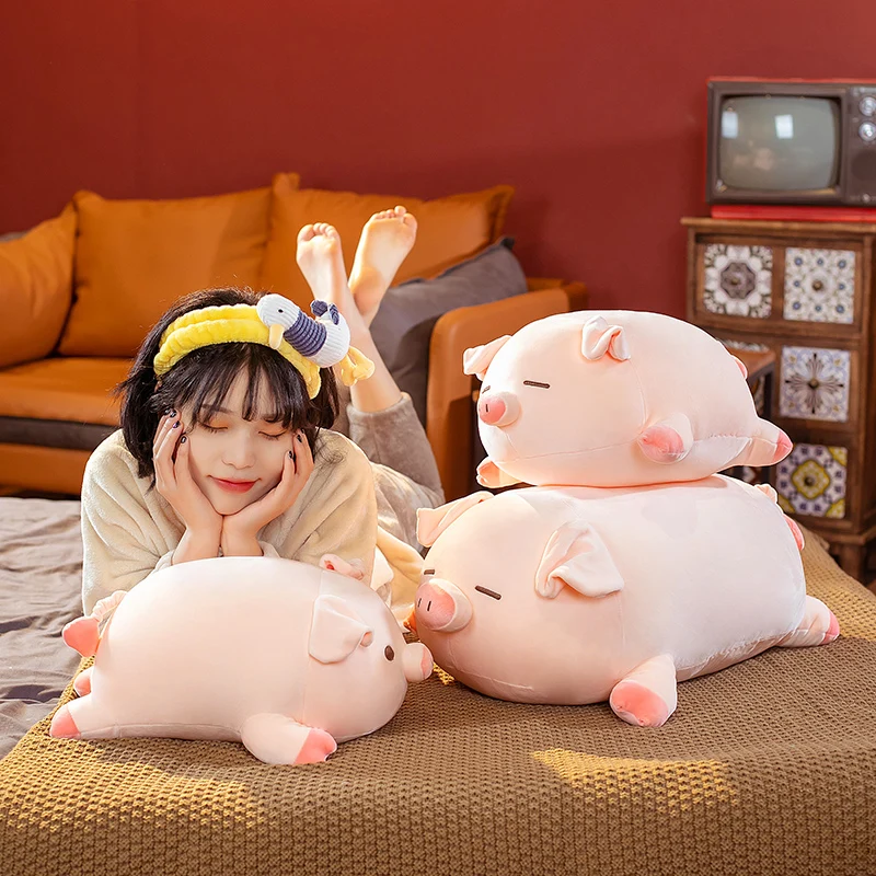 

40-50/60cm Fat Round Pig Plush Toy Stuffed Animals Doll Baby Pig Kids Appease Pillow For Girls Lover Chrismas Gift