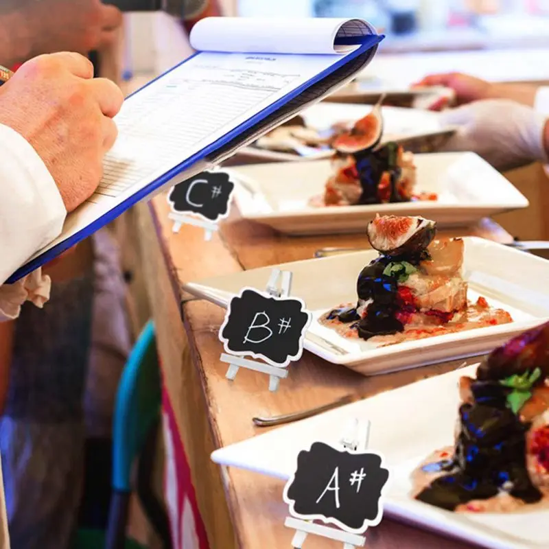 10 упаковок мини стоячий дизайн деревянная белая рамка доска для халатов этикетки