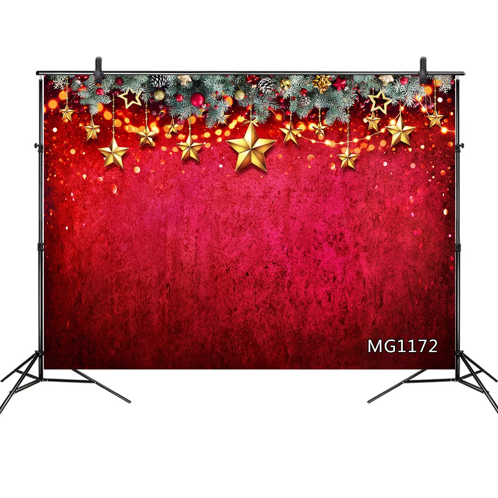 LB полиэстер и винил красный фон для фотосъемки Рождественское украшение елка