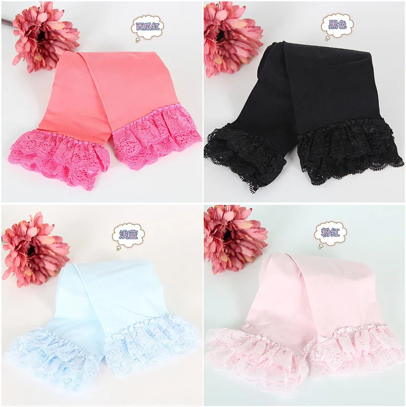 Детские весенне-летние тонкие бархатные брюки мягкие эластичные кружевные для