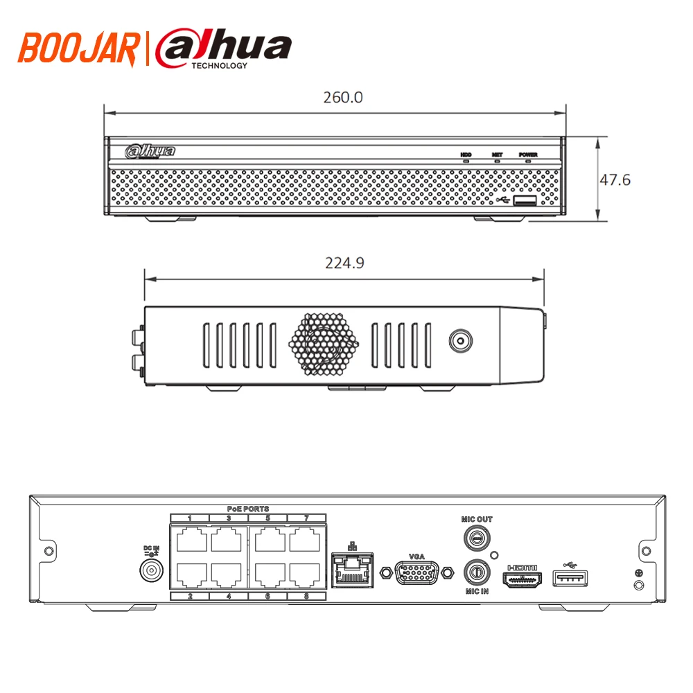 Сетевой видеорегистратор Dahua оригинальный NVR4108HS 8P 4KS2 8 CH капельницы NVR 1U PoE сети