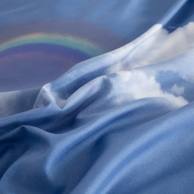 Комплект постельного белья с мультяшным принтом облаков пододеяльник для