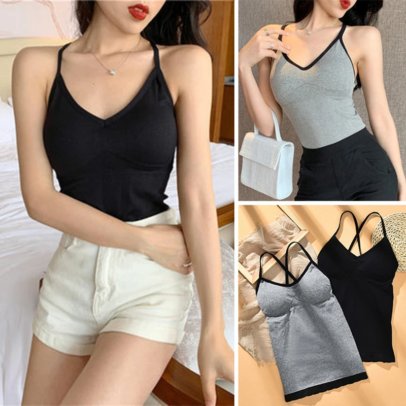 

Satin Women Thin Wild Solid Camis Vest Women Tank Tops Female 2021 Summer Sexy Strap Basic Tops Slim Sleeveless Camisole