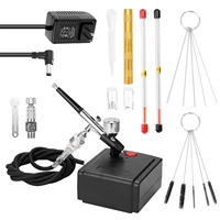 airbrush set for model making art painting with air compressorpower adapterairbrushairbrush holder0 2mmneedle0 5mmneedle