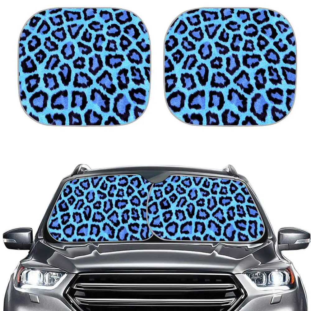 Солнцезащитный козырек для лобового стекла с леопардовым дизайном 2 шт. складные