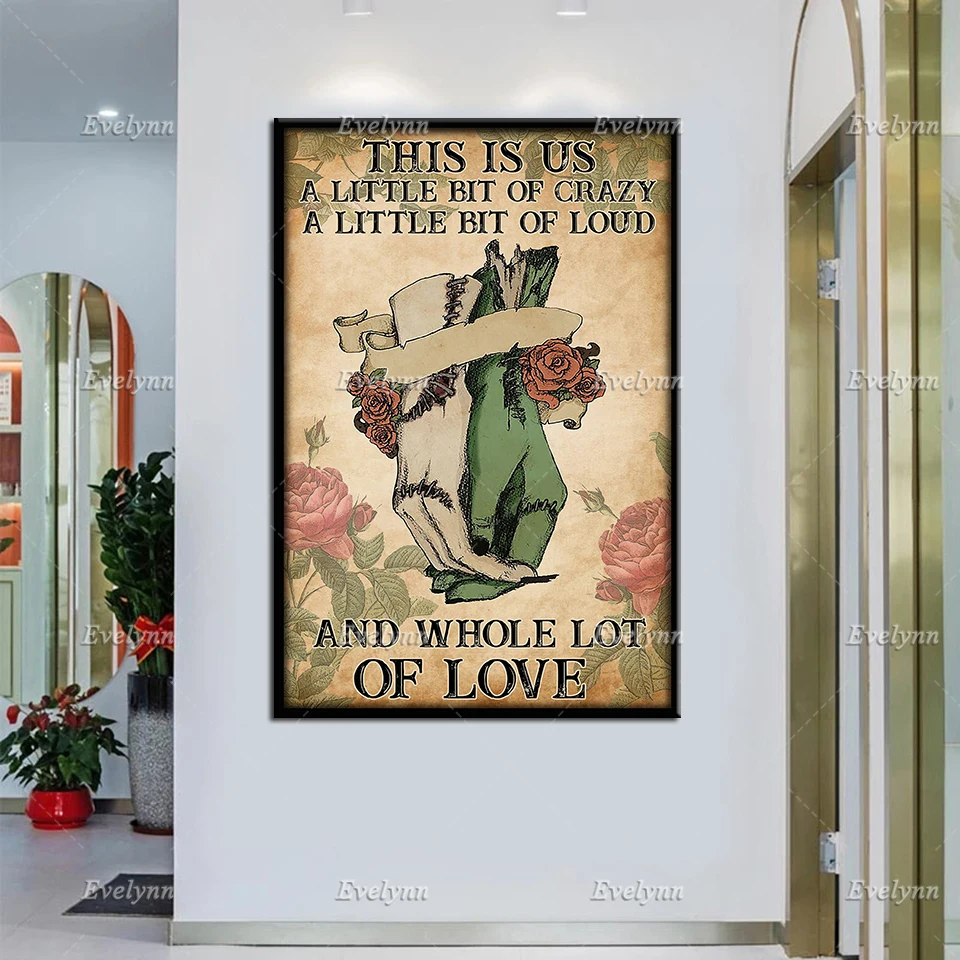 Это мы немного сумасшедшие громкие и полные любовь ретро-постер для мам парные