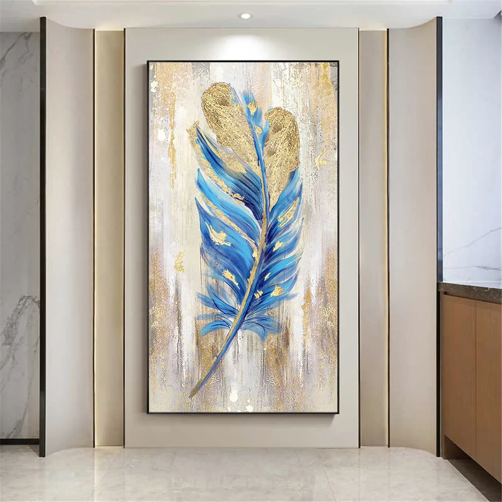 

Hand-painted Modern Abstract Feather Oil Painting On Canvas Painting Home Wall Art Picture For Living Room Home Decor Frameless