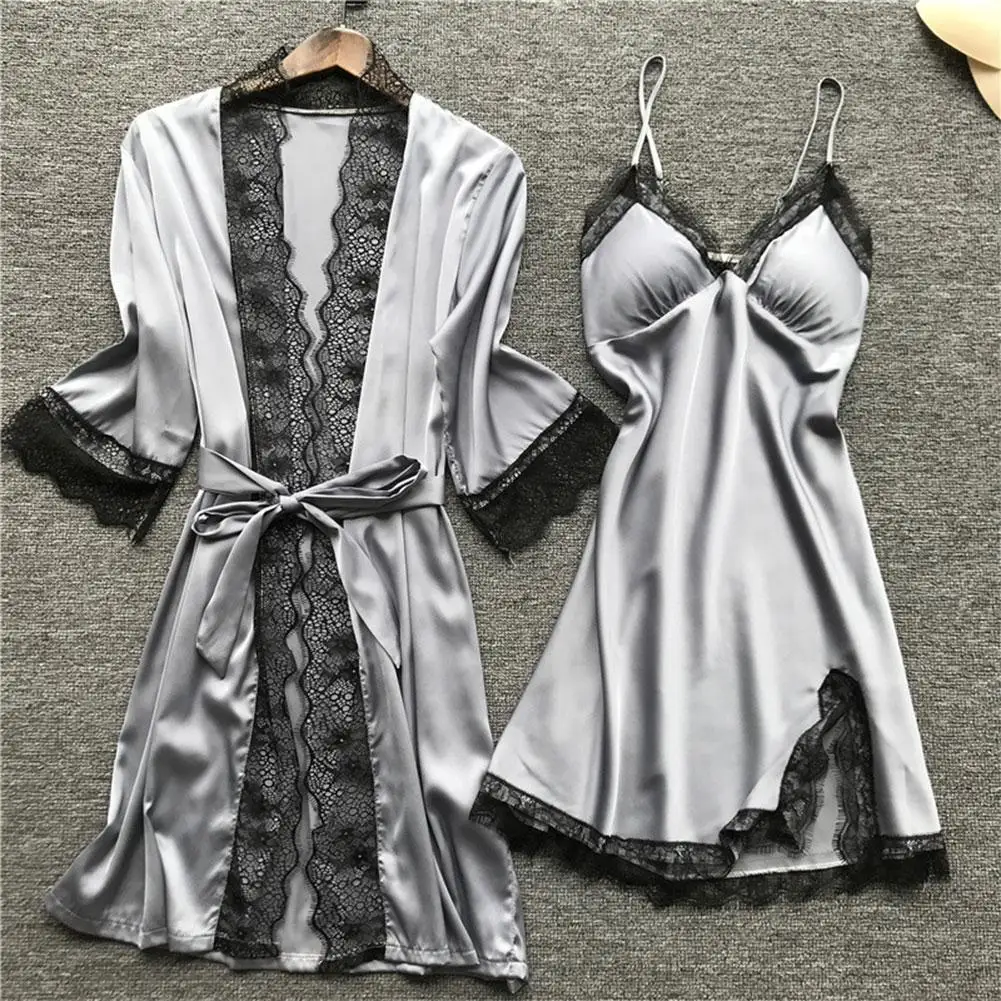 

2021 European And American Foreign Trade Four-piece Home Suitmedium Padmulticolor Sling Sleeping Chest With Suit Short Long