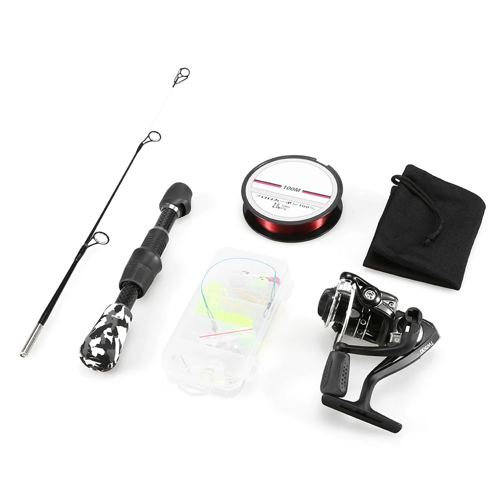 Lixada Fishing Rod And Reel Combo Ice Hooks Nylon Lines Soft Worms Lures Reflective Metal Tackle | Спорт и развлечения