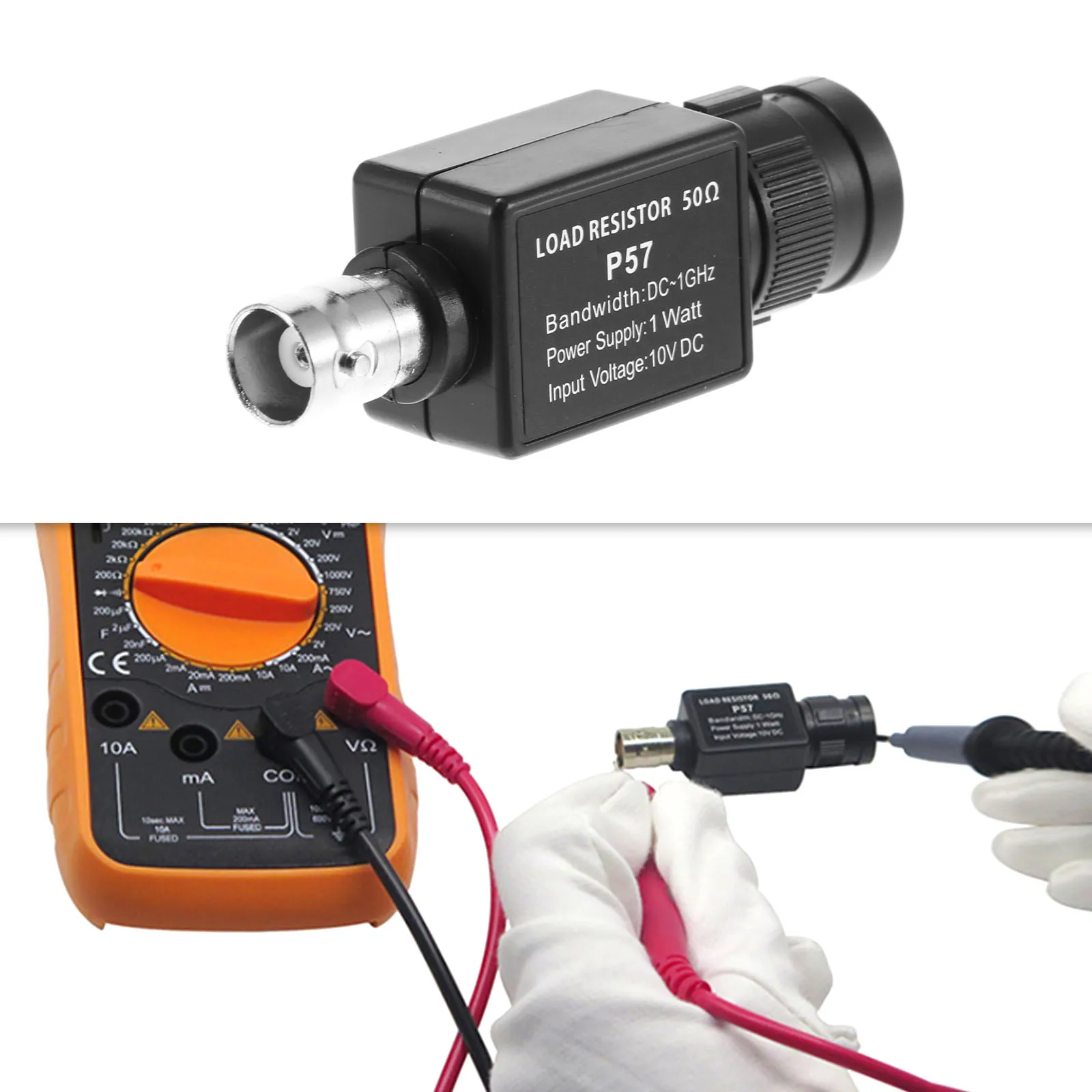 

P57 Q9 Adapter 50Ohm Feed Through Terminator BNC Female Seat Connector 50KY Adaptor Device Load Resistor 50Ω DC~1GHz