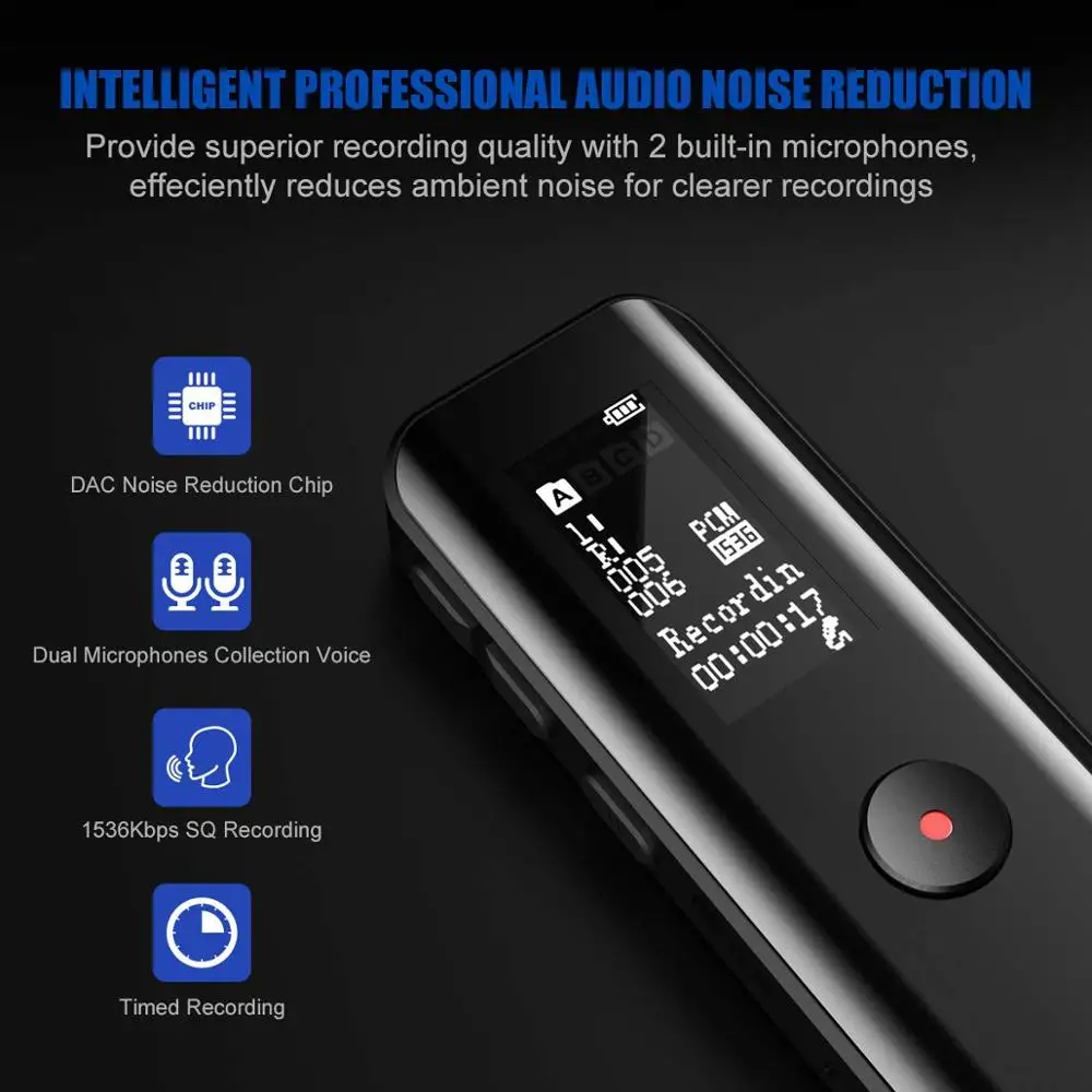 B618 Micro Digital Voice Activated Recorder Dictaphone Long Distance Audio Recording MP3 Player Noise Reduction WAV Record | Электроника