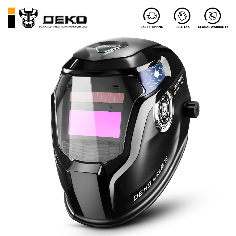 

DEKO Skull Solar Auto Darkening Adjustable Range 4/9-13 MIG MMA Electric Welding Mask Helmet Welding Lens for Welding Machine