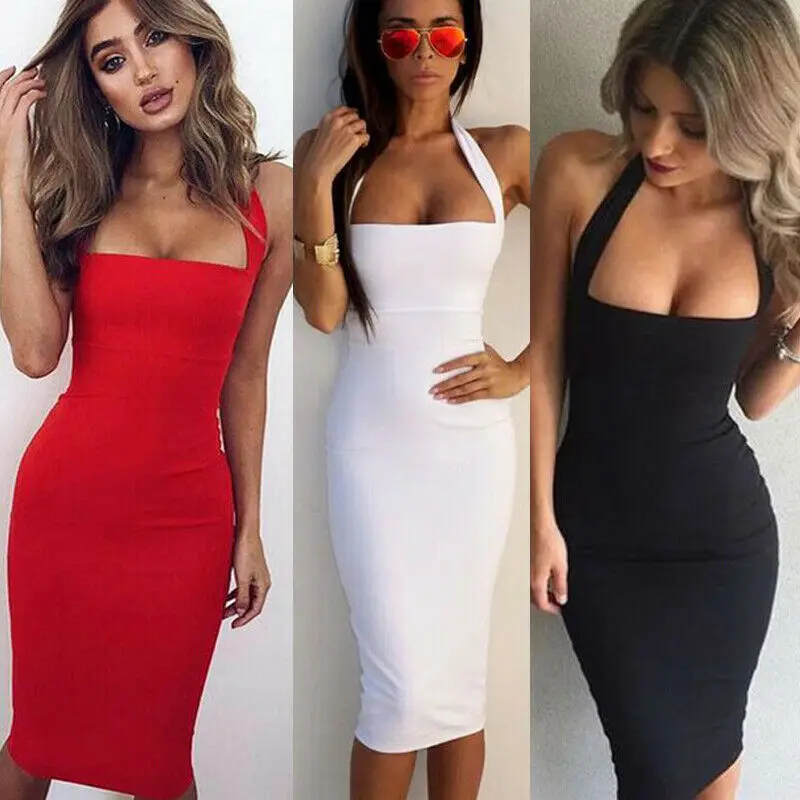Женское однотонное платье-мини женское вечернее коктейльное Клубное короткое