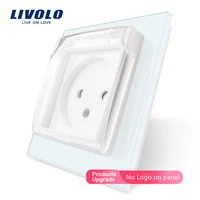livolo eu standard israel power socketcrystal glass panel ac 100250v 16a with the waterproof coverno logo