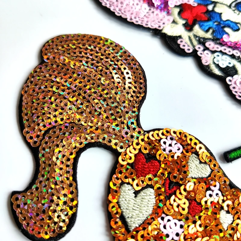 

Cartoon Gold Deer Patches Sew Iron On Flower Animal Appliques For Clothes DIY Craft Decoration Sticker Applique