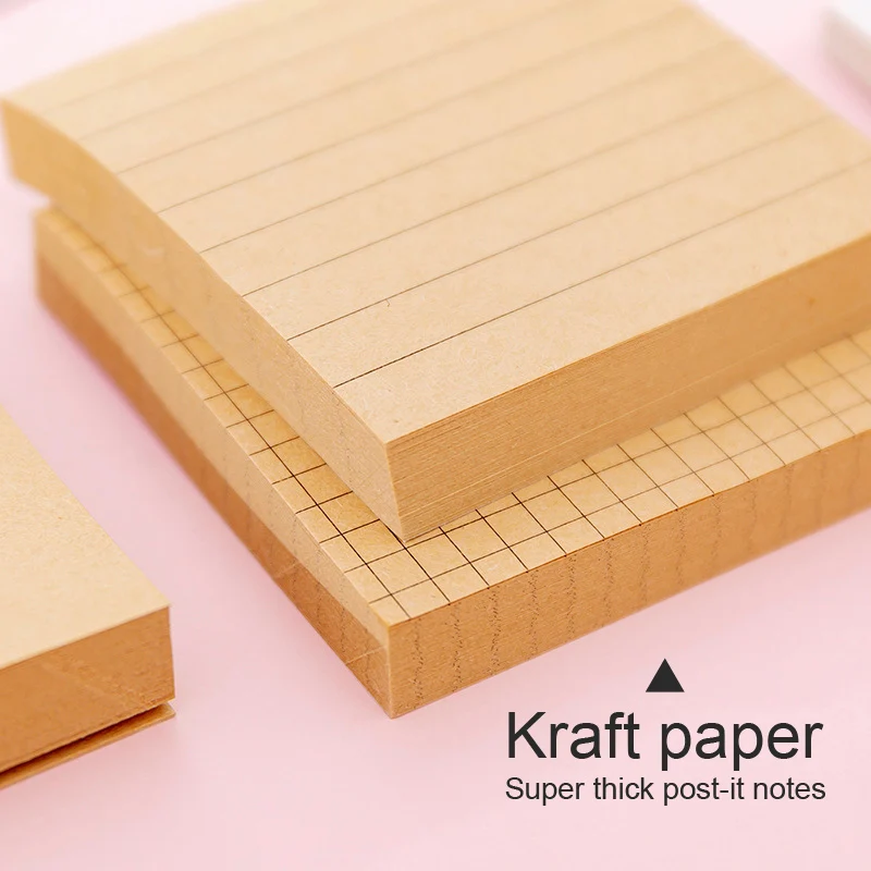 Клетчатые закладки из крафт-бумаги блокнот для заметок канцелярские