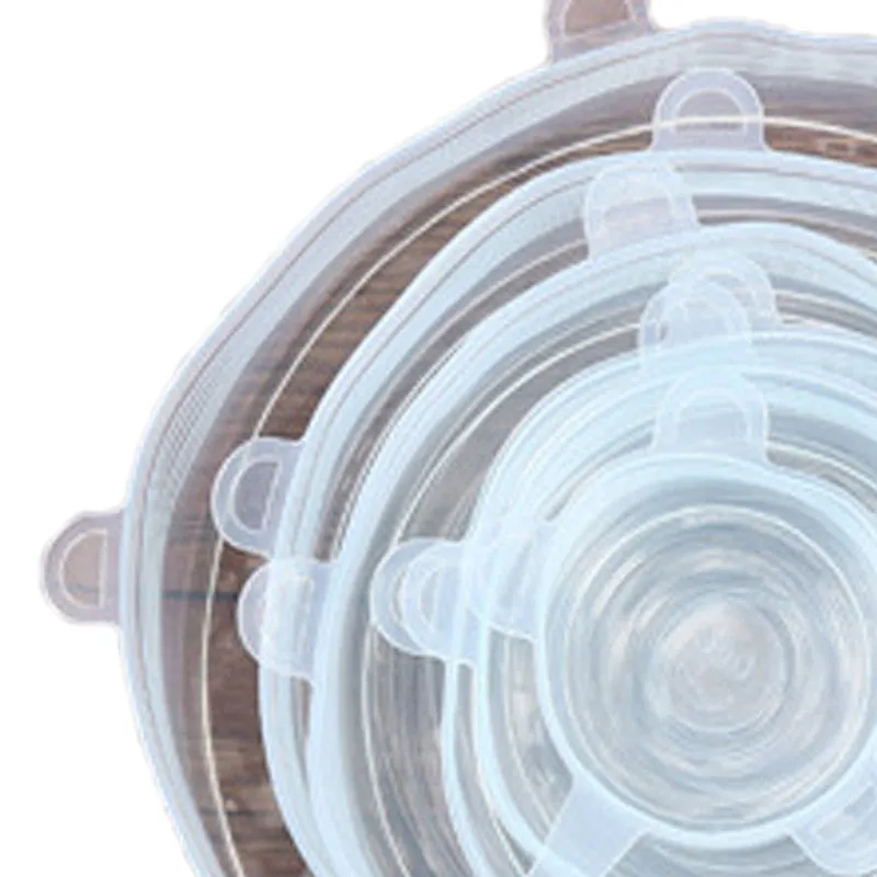 6 шт Силиконовые эластичные крышки свежие продукты обертывания чаша чашка горшок крышка Уплотнение