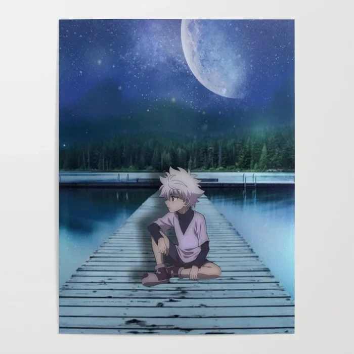 Картина на холсте настенный художественный постер охотника аниме современный