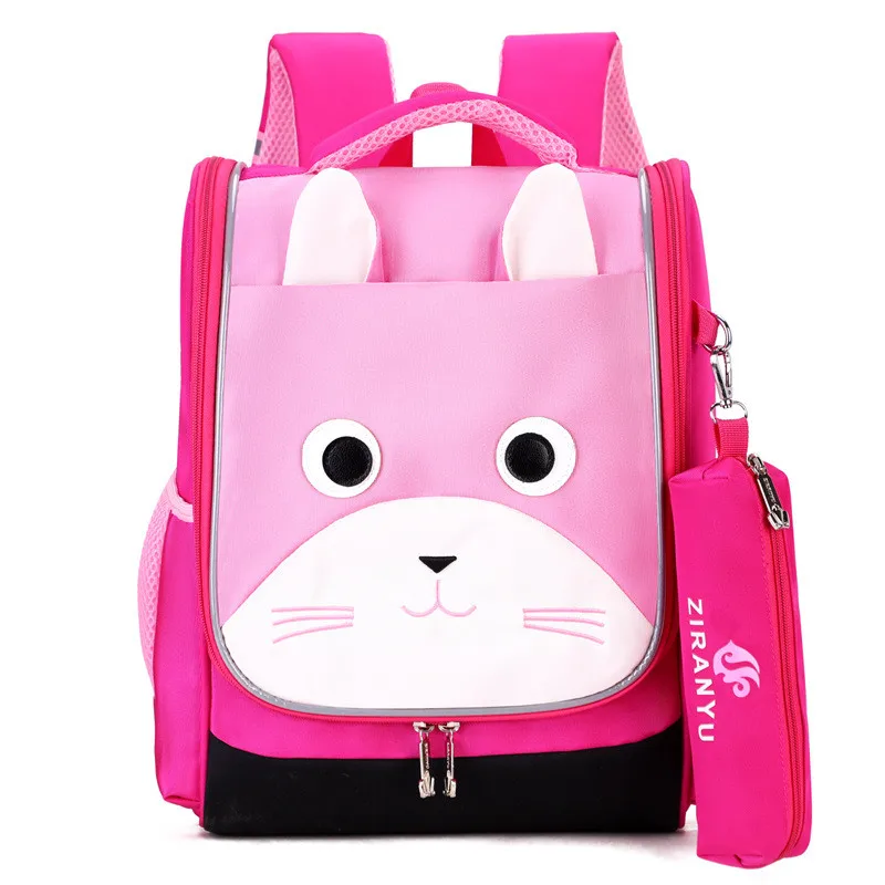 

6-12 Year Old Child's School Bag for Girl Cute Bowknot School Backpack Cat Face print Princess Backpack the Best Gift for Girls