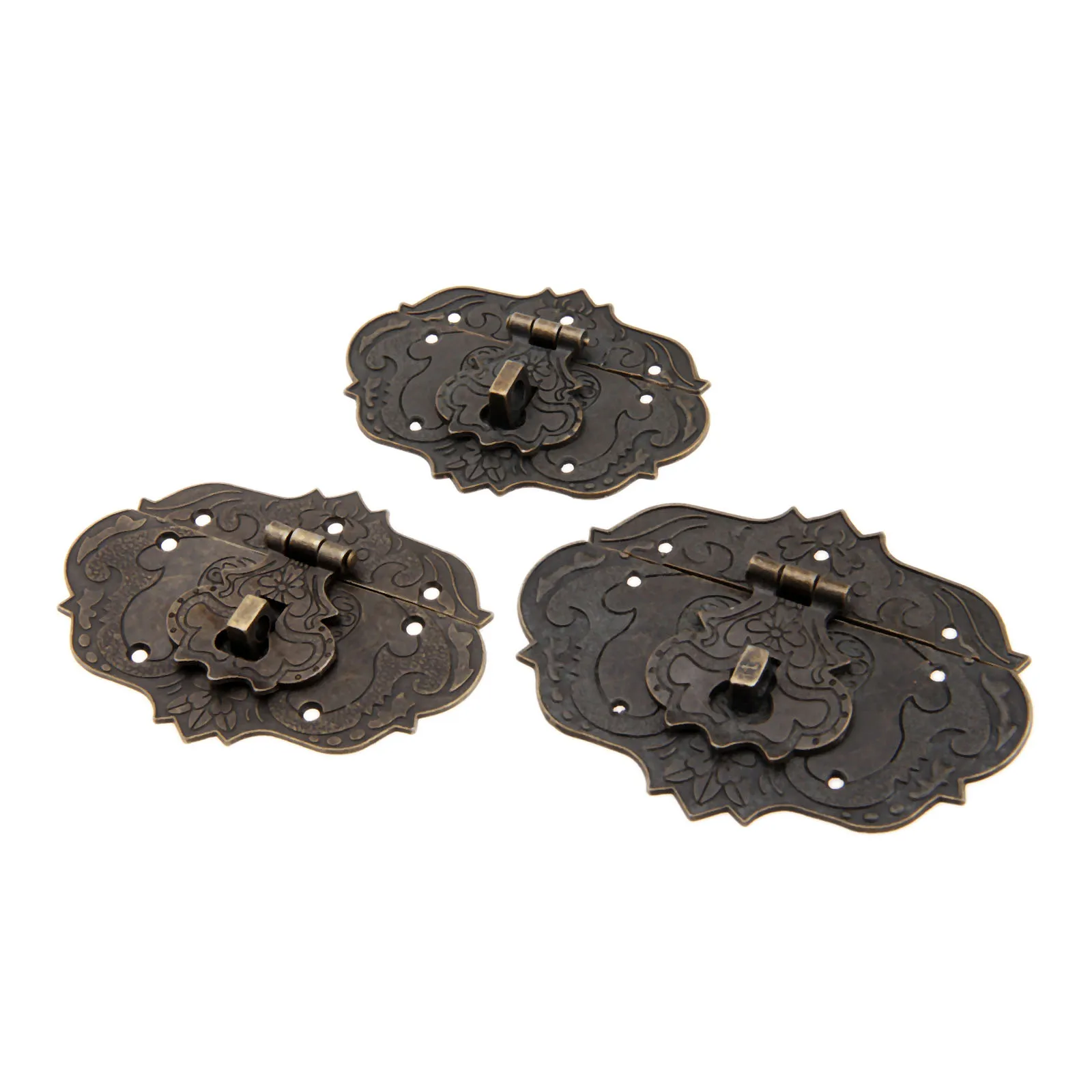 3 размера Античная бронзовая защелка для коробки Ретро винтажная декоративная