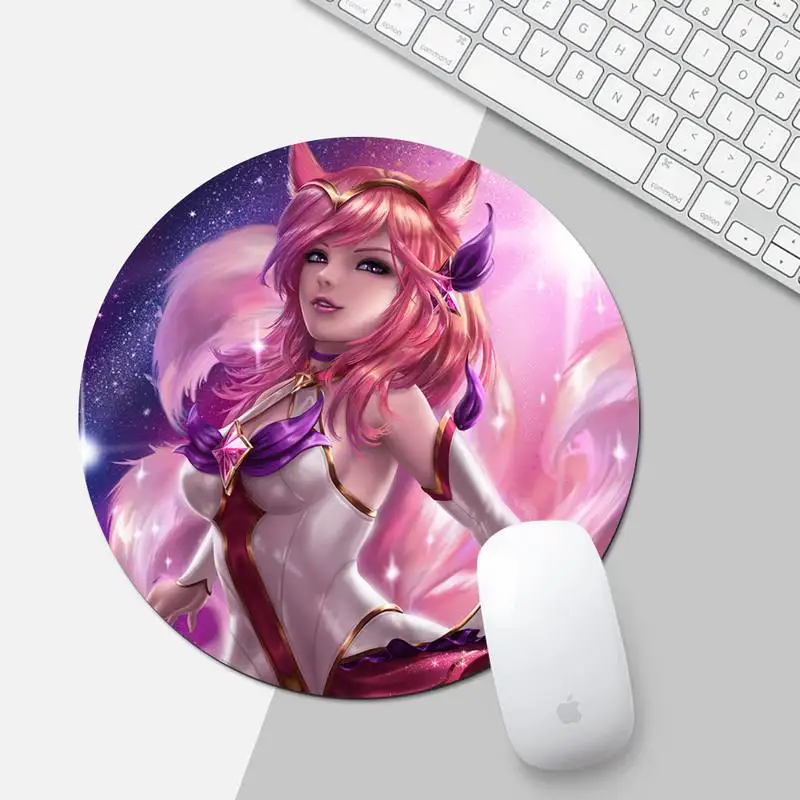 

Star Guardian Ahri Splash Art Office Mice Gamer Soft Mouse Pad Round Non-slip Cushion