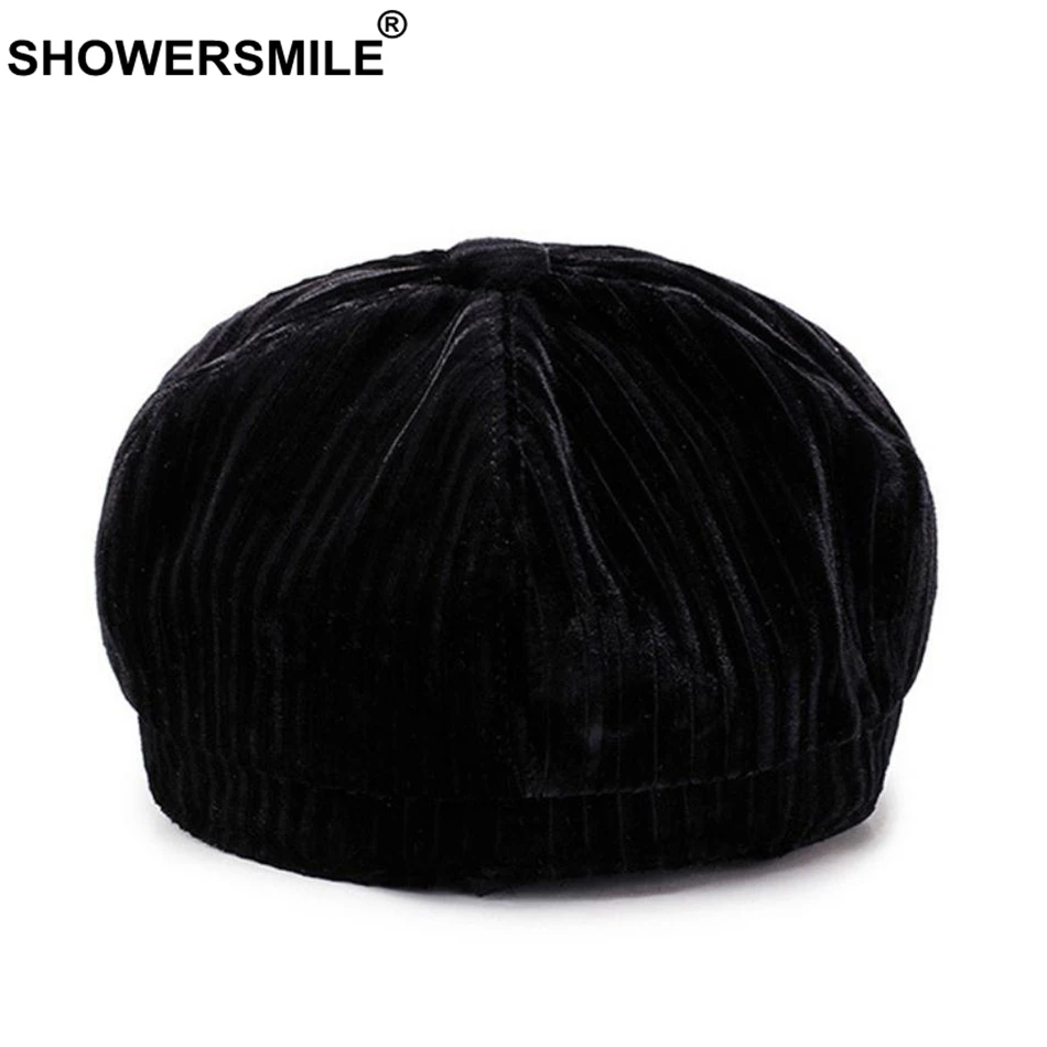 Шляпа SHOWERSMILE из велюра розовые кепки газетчика Женские однотонные повседневные